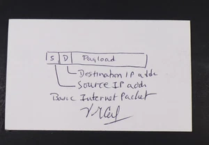 Vint Cerf PADRE DI INTERNET 2 carte firmate in ottime condizioni bel lotto - Foto 1 di 2