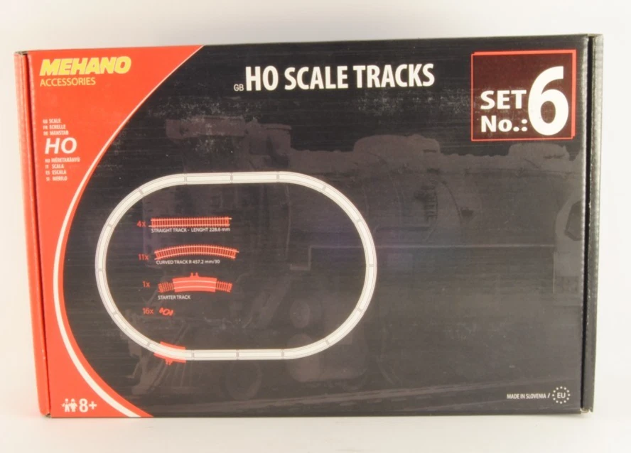 MEHANO F106 Set base binari curvi + presa contatto 32pz tracciato ovale H0 1:87 - Imagen 1 de 1