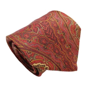 Brooks Brothers Makers Necktie Red Paisley Pattern Men's Silk Repp Tie - Picture 1 of 5
