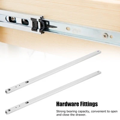 2Pcs Set Cold&8209;Roll Steel Sheet Ball Bearing Drawer Slide Rail Cabinet - Image 1 of 4