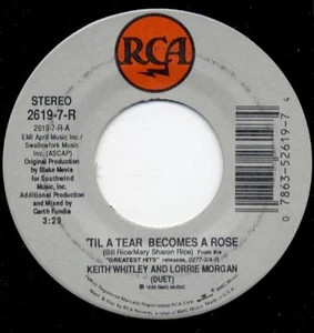Keith Whitley And Lorrie Morgan, 'Til A Tear Becomes A Rose, (7", Single), NM or - Picture 1 of 4