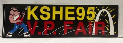 Pegatina de parachoques vintage KSHE 95 VP Fair 1985 Sweetmeat Gateway Arch nueva rara ¡difícil de encontrar! Foto 1 de 2