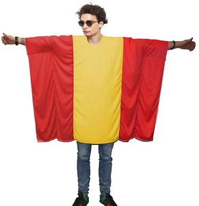 Adults Spain Spanish National Flag Poncho Patriotic Supporters Fancy Dress - Picture 1 of 1
