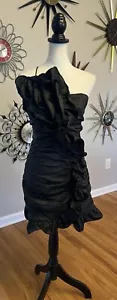 NWT Petal Pup x Do+Be SM Deanna Rosette Mini Dress Black One Shoulder - Picture 1 of 13