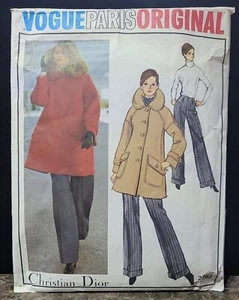 VOGUE PARIS ORIGINAL SCHNITTMUSTER 2762 GRÖSSE 10 FEHLT MANTEL UND HOSE ETIKETT - Bild 1 von 1