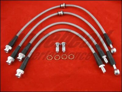 Líneas de freno trenzadas de acero inoxidable Techna-Fit 2000-2005 Mitsubishi Eclipse GT Foto 1 de 4
