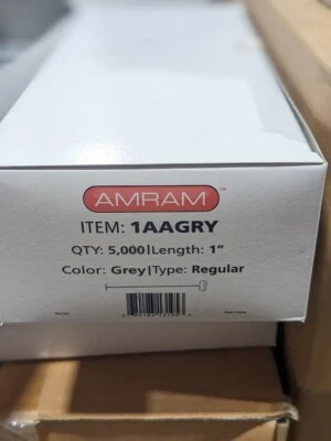 Amram Fasteners 1" 1AAGRY Grey 5,000