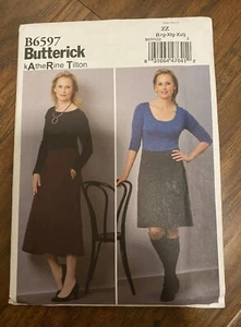 BUTTERICK 6597 Sewing Pattern Katherine Tilton SKIRT Size:L XL XXL UNCUT - Picture 1 of 3