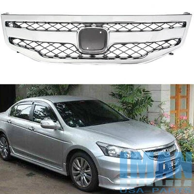 Parrilla de parachoques delantero cromada superior de panal para Honda Accord sedán 2011-12 Foto 1 de 4