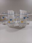 Vintage 6? Tall Drinking Glass Country Geese /Duck Blue Ribbon Bow set of 6