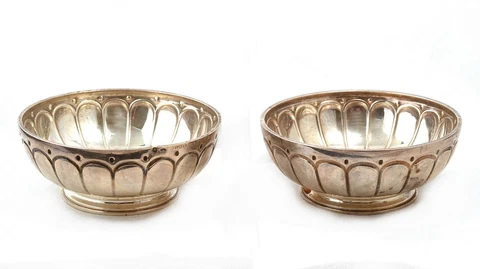 Fine Pair Art Deco French Silver Bowls (Rince Doigts) Puiforcat Paris 275g Cover