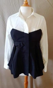 Sacai Black & White Corset Top Size 2/Medium - Picture 1 of 7