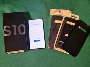 Samsung Galaxy S10 SM-G973F 128GB Prism Black unlocked mobile phone w/3.5mm jack - Zdjęcie 1 z 10