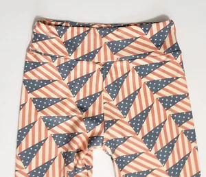 Lularoe Leggings 4th of July USA Flag OS One Size Buttery Soft EUC - Picture 1 of 6