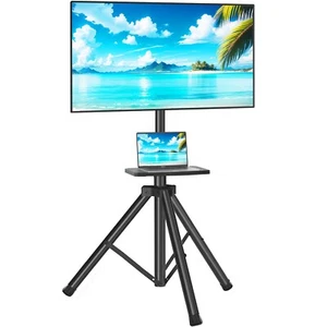 Tripod TV Stand for 23-75 inch Flat Screen/Curved TVs up to 100 lbs - Picture 1 of 10