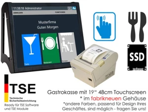 GASTRO TSE POS KASSE TFT TOUCHSCREEN FSC POS PC SSD 8GB WAND +TISCHVERSION KA62 - Bild 1 von 12