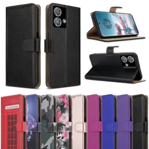 Case For Motorola Edge 40 Neo, Slim Leather Wallet Stand Shockproof Phone Cover - Picture 1 of 21