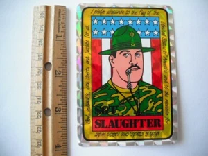 1985 WMMC AWA PRISM SGT. SLAUGHTER WRESTLING ORIGINAL VENDING MACHINE STICKER - Picture 1 of 3