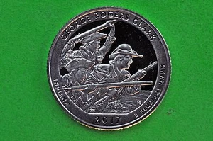 2017-S SILVER GEM Proof Deep Cameo Park Quarter (George Rogers Clark) 90% SILVER - Picture 1 of 2