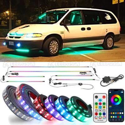 For Chevrolet Camaro 6pcs RGB Underglow LED Kit Car Neon Strip Light Music APP - Image 1 of 4