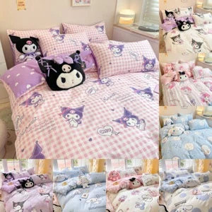 Cinnamoroll Kuromi Melody Bedding Set Bed Sheet Duvet Cover Pillowcase 3/4 Pcs - Picture 1 of 32