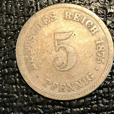 VERY FINE VF 1875 A GERMANY 5 PFENNIG COIN-DEC152 - Image 1 of 2