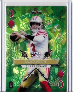 2023 BROCK PURDY 3/3 QUEEN SPADES RARE GREEN CRACKED DIAMONDS 49ers WILD CARD - Picture 1 of 2