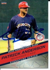 Patrick Anderson 2018 Hagerstown Suns Autographed Signed Card