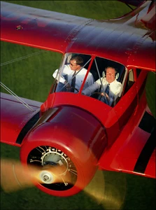 1989 Vintage Print Beechcraft Staggerwing B17L Airplane Air Plane Aircraft Red - Picture 1 of 3