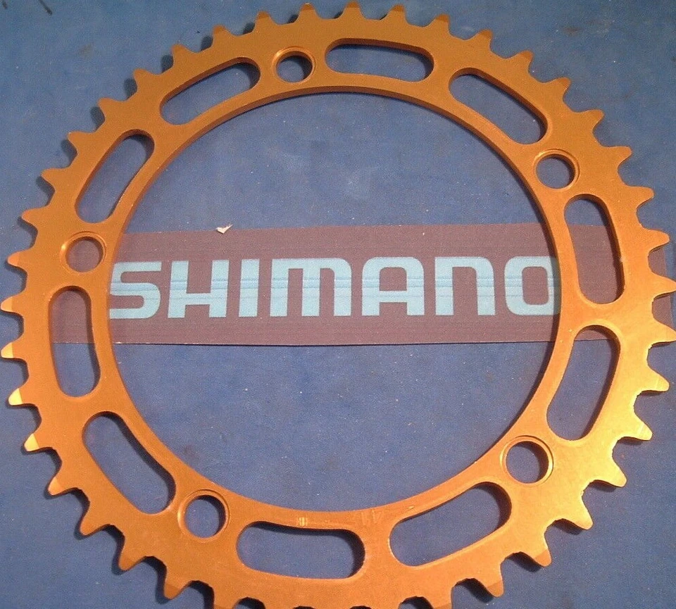 Shimano BMX / SS 41Tx130BCD Gold Chainring-NEW / NOS Vintage 1983- W-Cut Teeth - Image 1 of 4