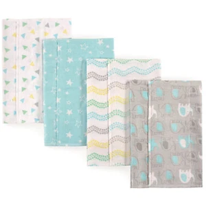 Luvable Friends Baby Cotton Flannel Burp Cloths 4pk, Basic Elephant, One Size - Picture 1 of 1