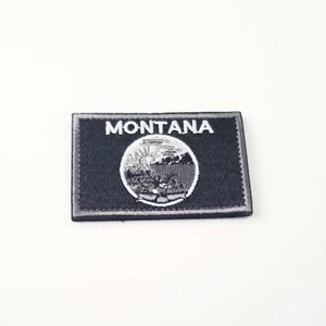 Montana State Flag Tactical Patch-BLACK-Embroidered Moral-Hook & Loop-USA - Picture 1 of 1