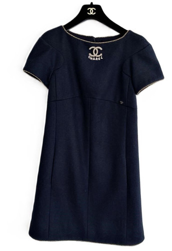 Abito CHANEL nero marca cocco senza spilla donna fodera camelia usatoa ta