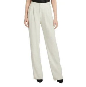 New With Tags Cinq A Sept Elisabeth Crepe Pleated Lined Trousers 6 Ivory - Picture 1 of 13