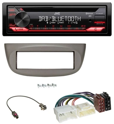 JVC CD DAB USB Bluetooth MP3 Autoradio für Renault Twingo ab 2012 beige-grau - Bild 1 von 4