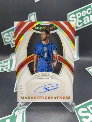 2022-23 Panini Immaculate Marks Of Greatness Christian Pulisic No Parallel /25 - Image 1 of 4