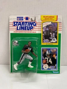 1990 BO JACKSON Kenner Starting Lineup Action Figure Raiders NFL Rookie Card - Picture 1 of 2