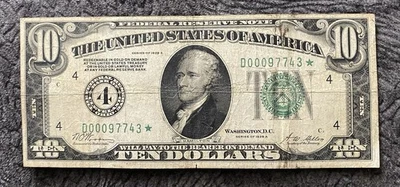 1928 A $10 Cleveland Federal Reserve Redeemable In Gold Star Note - Image 1 of 2