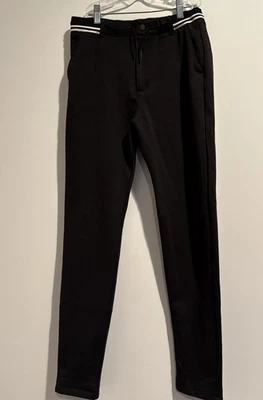 Zara 男孩黑色针织裤条纹腰围 13-14 码带功能口袋 — 第 1/4 张图片