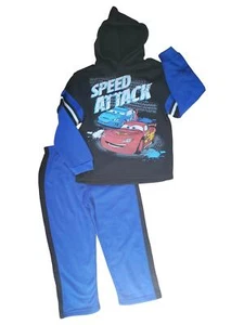 Disney Cars Boys Speed Attack Blue Black Hoodie & Sweatpants 2 Piece Set 6 - Picture 1 of 1