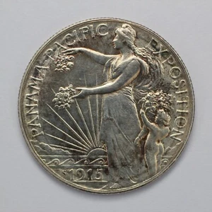 1915 S Panama-Pacific Silver Half Dollar - Picture 1 of 3