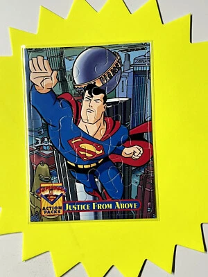 1996 Skybox DC Superman Action Packs Puzzle Card PZ6 Justice From Above - Image 1 of 2