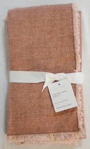 NWT POTTERY BARN (4) BRICK BROWN FRAYED 100% LINEN OVERSIZED NAPKINS 22"x22" - Picture 1 of 9
