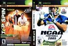 NCAA Football 2005 / Top Spin Tennis Xbox Resurfaced Disc In Paper Sleeve