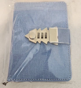 Taschenformat PU Leder Journal blau mit Schloss - Bild 1 von 1