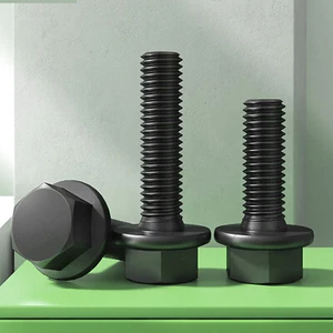 Flanged Hex Head Screws Mteric Bolts M6M8M10M12M14M16 10.9 Class Strength Steel - Picture 1 of 6