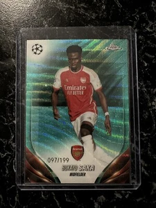 TOPPS CHROME UCC 23/24 BUKAYO SAKA AQUA REFRACTOR 23/199 #148 PACK FRESH - Zdjęcie 1 z 2