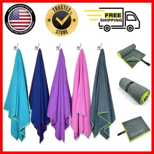 Flow Microfiber Quick Dry Swim Towel 60” x 30” - Lightweight & Super Absorbent - Picture 1 of 8