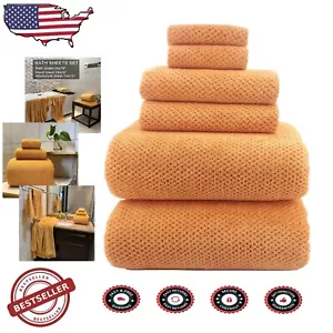 6-Piece Extra Large Bath Sheet Set - Plush Microfiber, Lint Free, Quick Dry - Picture 1 of 10
