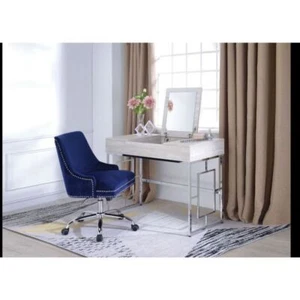 ACME Saffron Chrome Natural / Oak Finish Three Lift-Top Vanity Desk w/USB Port - Picture 1 of 13